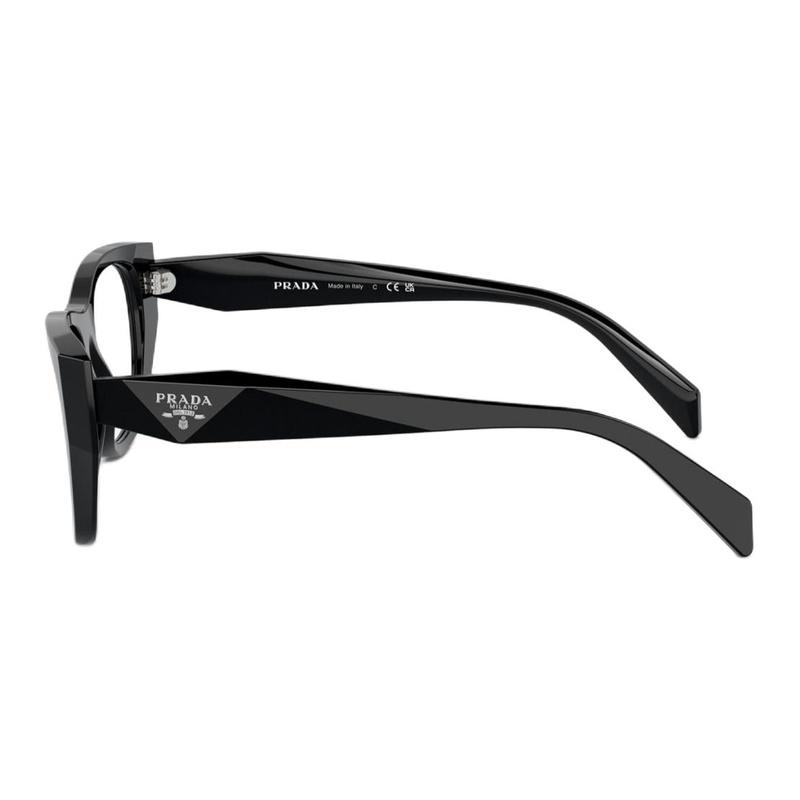 Prada Temple Logo Design Cat Eye Optical Frame Women's Black