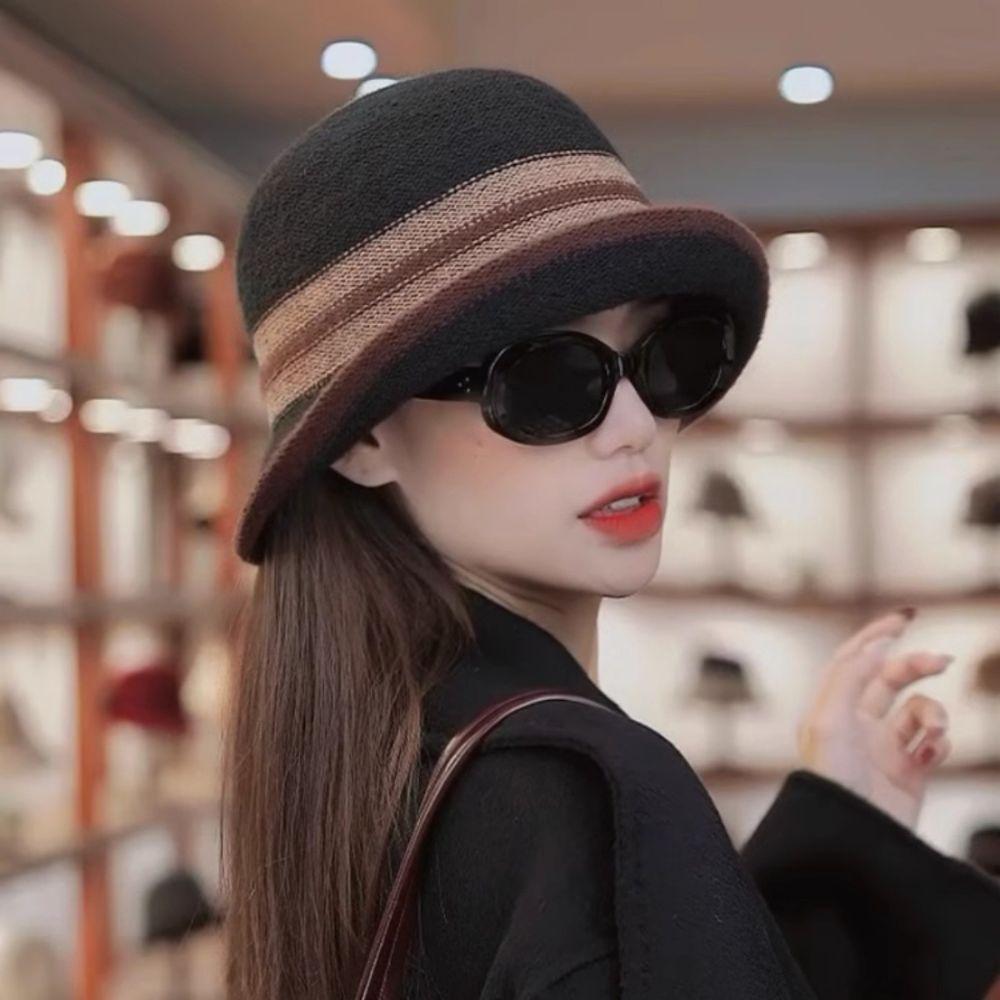 Retro Winter Hat Wool Basin Hat Casual Bucket Hat for Women