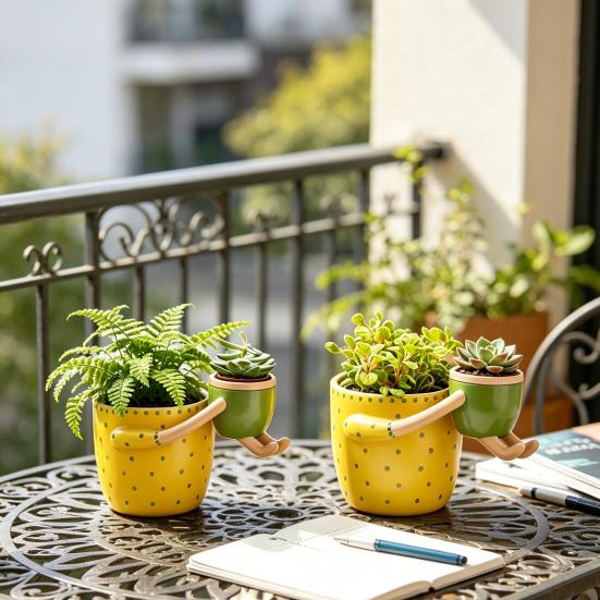 Mother And Child Planter, Resin Decorative Plant Pot, Indoor Outdoor Fun Planter for Succulents Cacti Small Houseplants