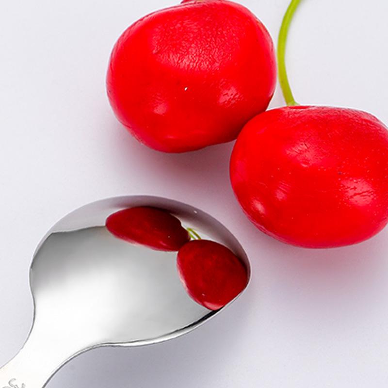 304 Stainless Steel Children's Spoon and Fork Set with Thick Round Handles - Cartoon Design, Cute Dining Tableware for Mother and Baby Gift Set.