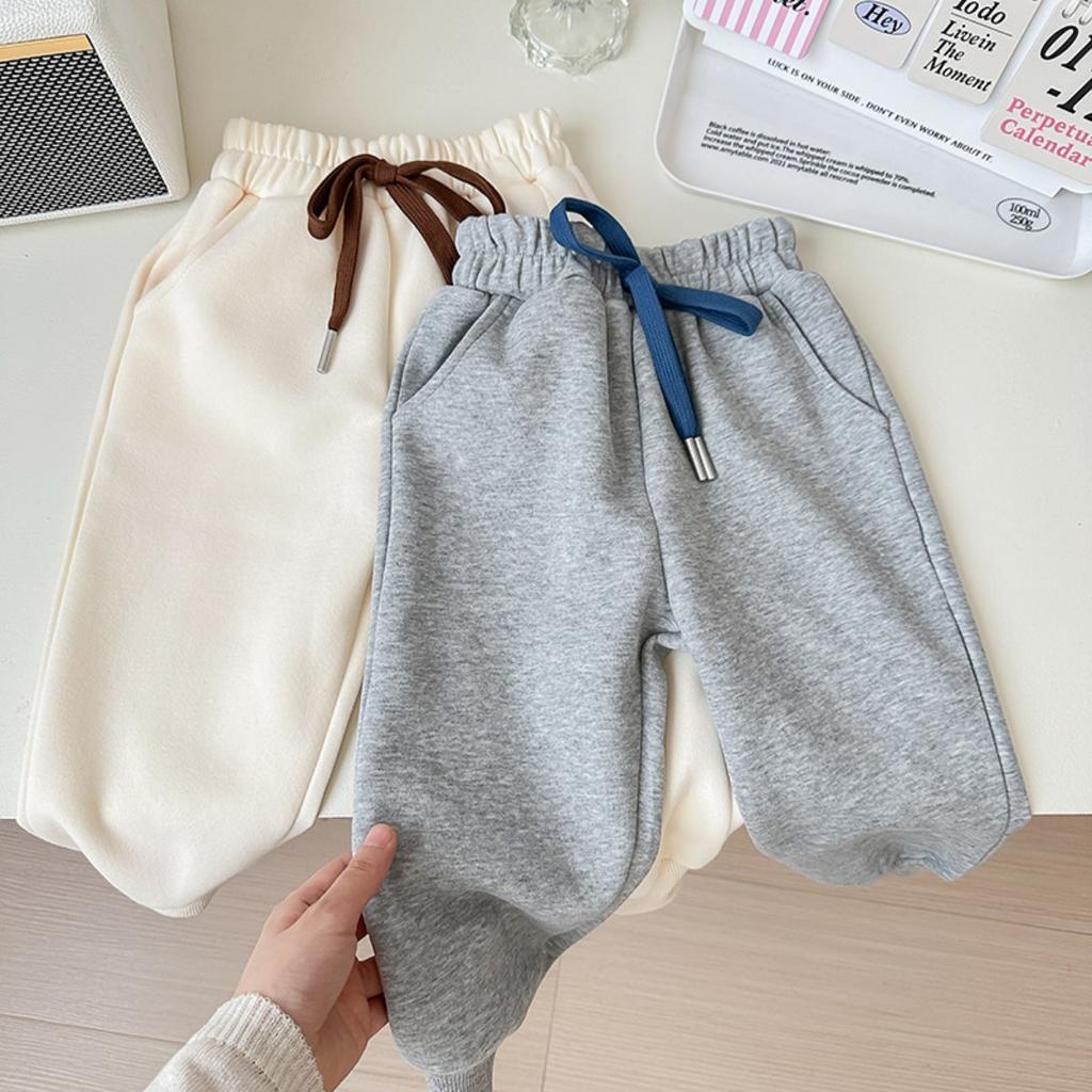 Kinder Herbst- und Winter-Sweathose, lockere und vielseitige lässige Sporthose für Jungen und Mädchen, Baby-Plüsch-Langhose