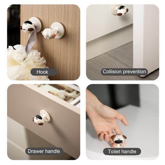 2Pcs/Set Toilet Lid Lifter Sheep Dog Shape Toilet Cover Lifter Easy Installation Versatile Hook Toilet Hygienic Accessory