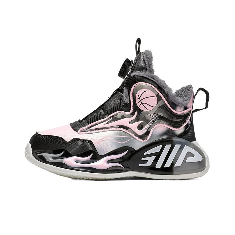 Factory winter children's cotton shoes trendy versatile sports shoes warm outdoor non-slip velvet leather basketball shoes