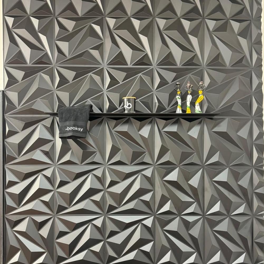 50/100Pcs 3D Wall Panel Diamond 30x30cm Wall Covering Panels Black/White 3D Wall Paper for Living Room Gaming Room TV Background