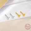 Dainty 925 Sterling Silver Heart Stud Earrings | Simple Smooth Love Heart Earrings | Real Silver Everyday Jewelry for Her