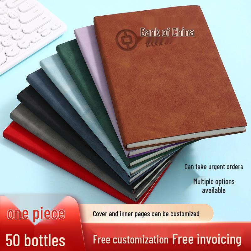 A5 Soft Leather Suede Notebook with Custom Logo - Simple B5 Business Meeting Journal, Large Thick Diary