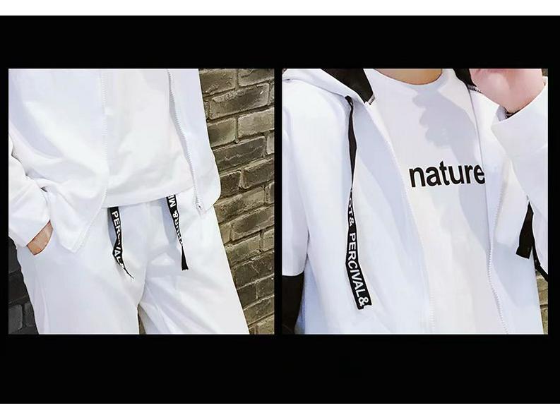 2019 Autumn Men's Two-Piece Set: Japanese Korean Style Hoodie & Sports Jacket