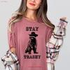 Stay Trashy Raccoon Cowboy T Shirt Western Style S 2xl Soft Poly Cotton Hand Usa Vintage Top For Everyday Wear Slightly