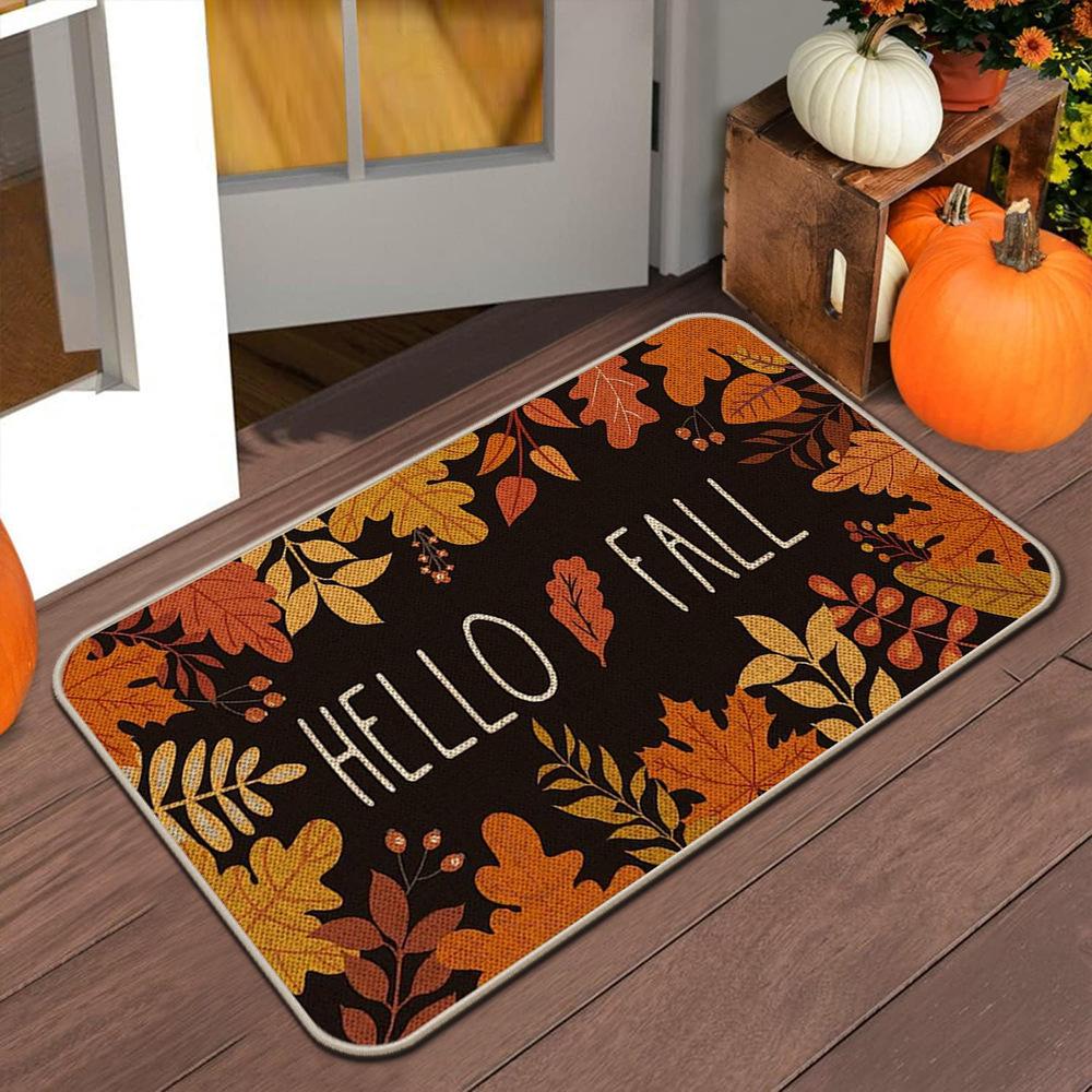 

Halloween Autumn Entrance Door Mat, Household Dust Removal, Easy To Clean Foot Mat, Bathroom Resistant To Dirt Water Absorption