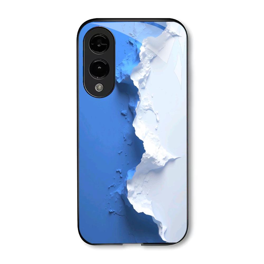 Ocean Land Blu e bianco Semplicità Custodia per Telefono di Lusso Custodia per Telefono in Vetro per Samsung Galaxy S26 S25 S24 S23 S22 S21 FE,Ultra,Plus