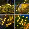 LED Solar Firefly Lawn Lights Outdoor Wind-Driven Garden Plug Lamp Waterproof for Yard Pathway Festival Christmas Decor Lighting