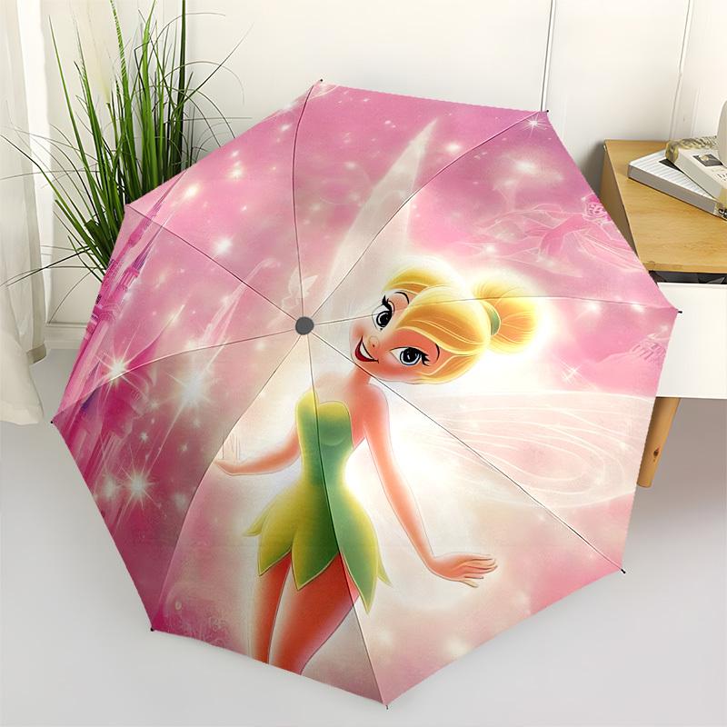 

Tinkerbell, Fantasy Themed Automatic Opening and Closing Umbrella, Brightly Colored 8-rib Portable Umbrella, Suitable for Men and Women, A Perfect Gif