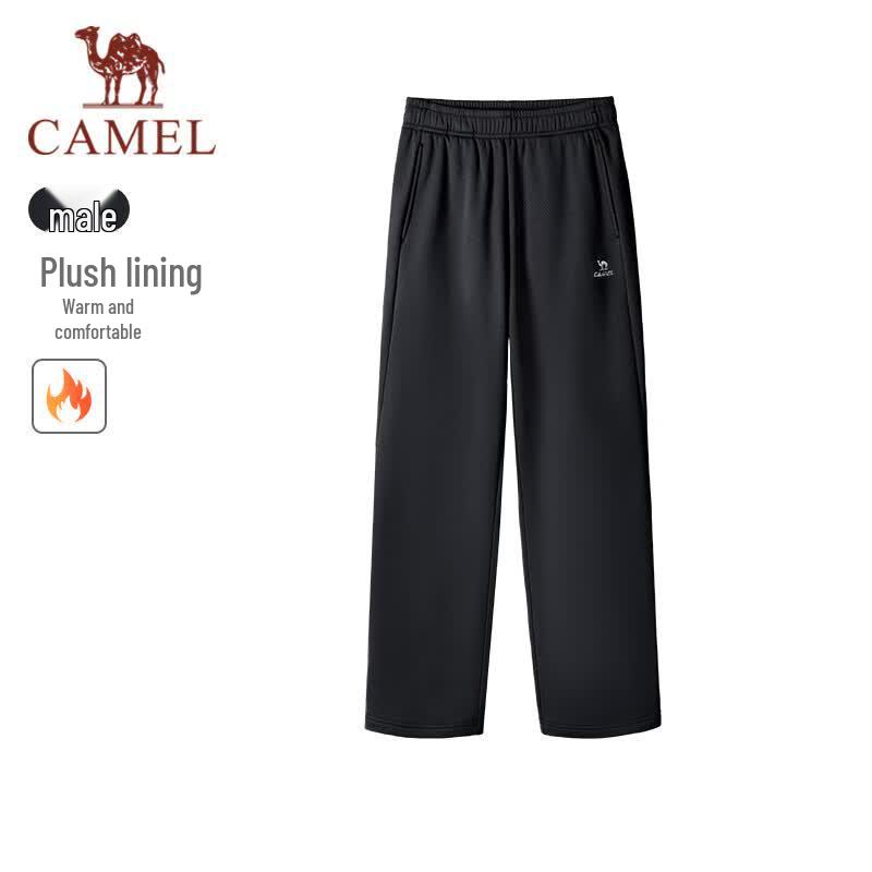 Camel Men's Fleece-Lined Straight-Leg Casual Knit Pants