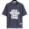 Mens T-shirt Summer Short Sleeves Waffle Tops Tee Shirt Polyester Round Neck Letter Printed Casual Tshirt Unisex Streetwear