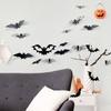 12pcs PVC Bat Wall Sticker Realistic Spooky Bat Decal 3D Bats Sticker  Halloween