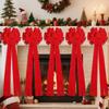 Big Soft Velvety Fabric Bowknot Christmas Tree Top Bowknot Ornament For Mantels Wedding Birthday Christmas Celebration