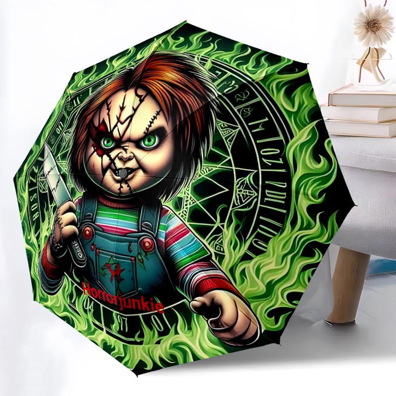 1pc Horror Doll umbrella - automatic opening and closing, sturdy iron frame, formal occasions yy251027001