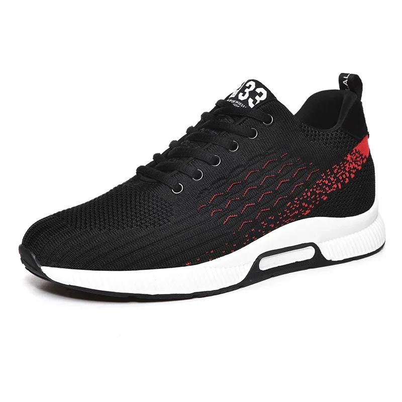 

New Men s and Women s Sports Shoes Flying Mesh Surface Breathable EVA Sole Soft Lightweight Non-slip Tennis Shoes Comfortable 44 чорний