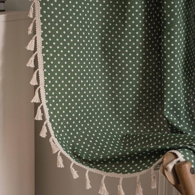 Vintage Plaid Cotton Linen Semi-Blackout Curtain