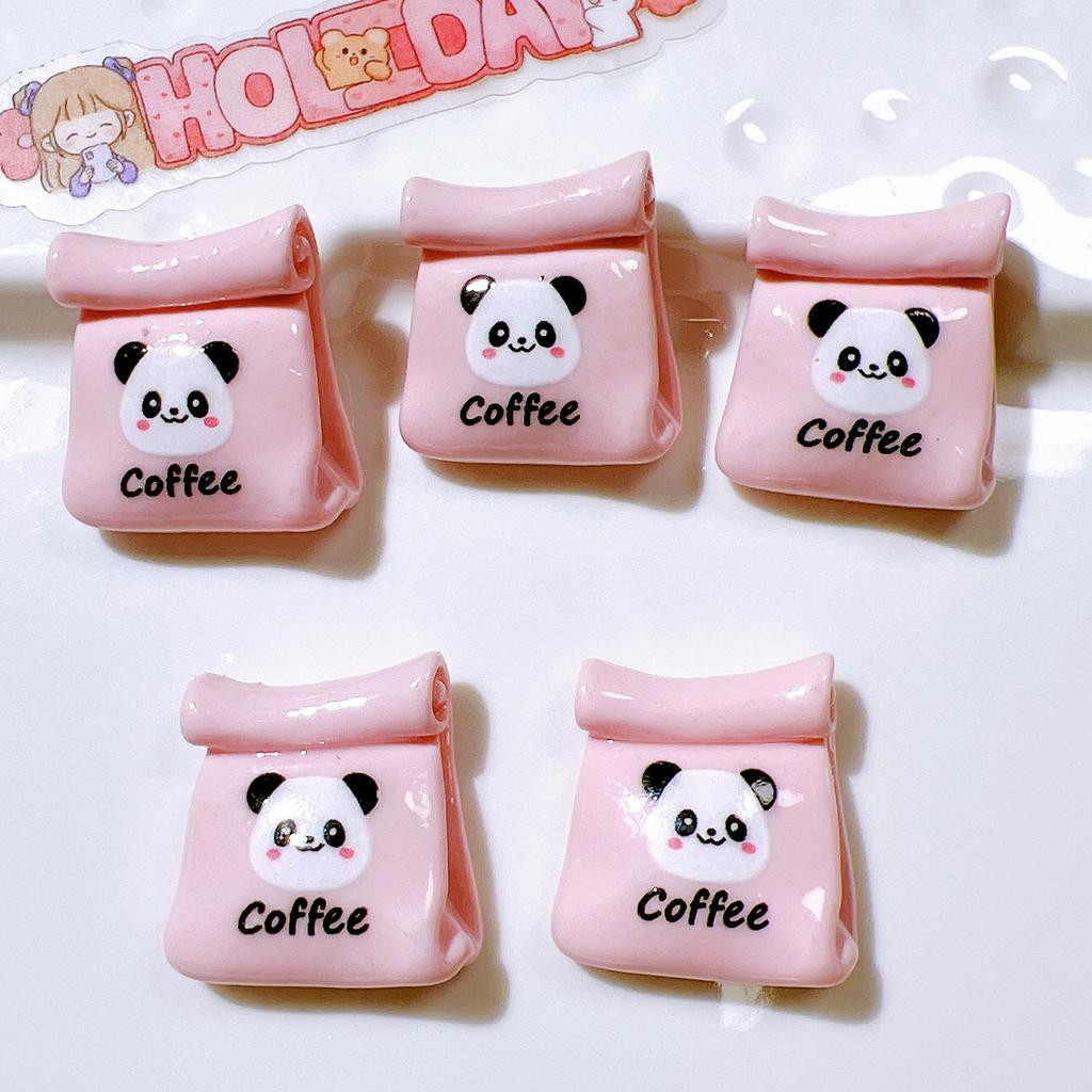 10 Pcs New Kawaii Cartoon Animal Pink Panda Spoonson Series Resin Scrapbook Diy Jewelry Children Gift Hairpin Accessories A86