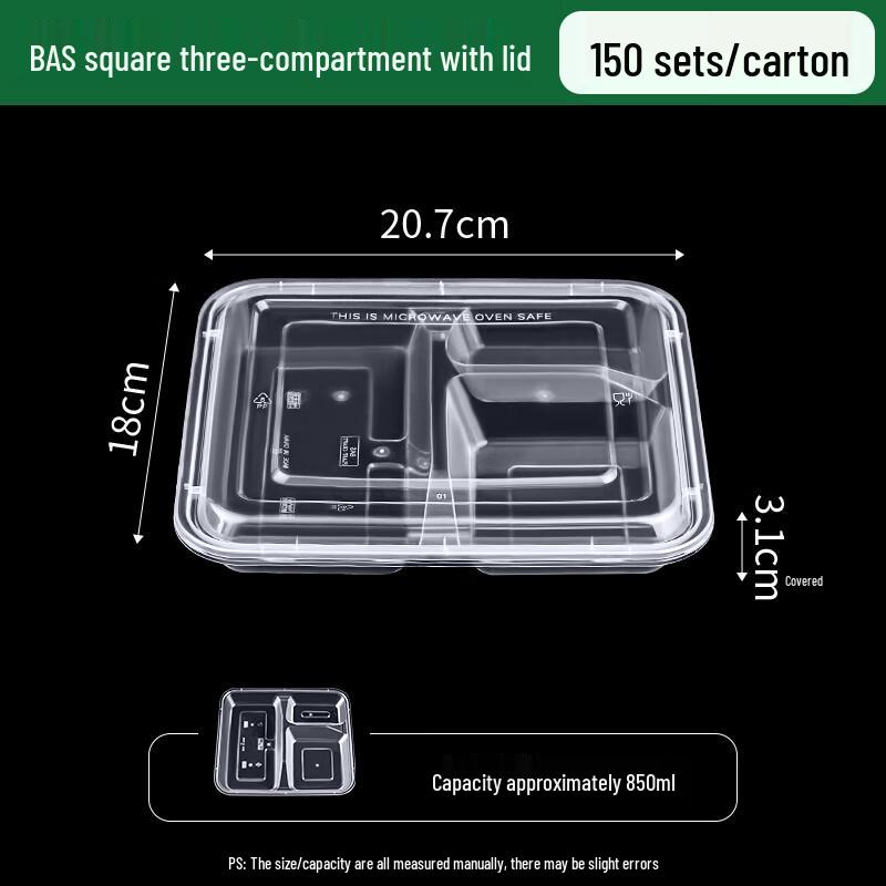 

Disposable 3-Compartment Takeaway Containers