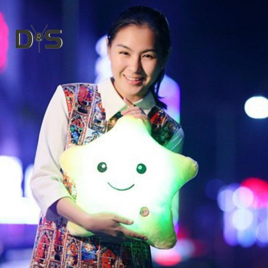 Twinkle Star Pillow Stuffed Star LED Light Up Cushion Glowing Star Throw Pillow Night Light Kids Sensory Plush Toy for Children