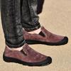 38-48 Casual Men's Shoes Retro British Style Leather Large Size Two-layer Pork Skin Driving Car Shoes