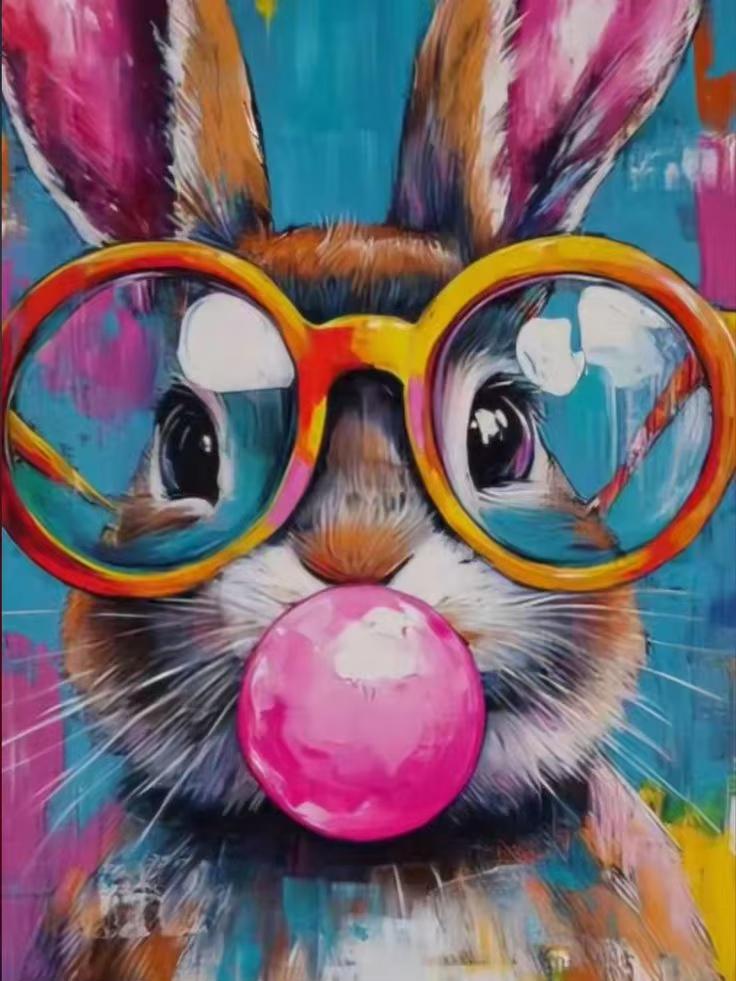 Abstract Funny Animals 5D DIY Full Round Diamond Painting Home Living Room Bedroom Aesthetic Bar Decoration Gift