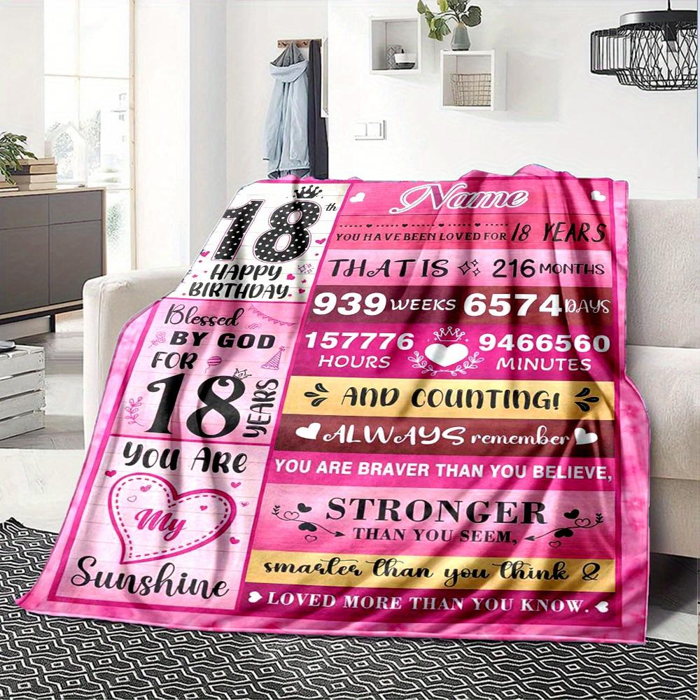 Happy 18Th Birthday Home Blankets Comfortable Soft Lightweight Multiuse Blanket For Picnic Couch Office Bed Living Room Suitable As Gift For Friend