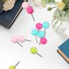 100Pcs Multi-Color Map Push Pins Cabeça redonda com ponta de aço inoxidável Multi-Color Thumbnail Design Map Push Pins