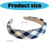 Classic Blue Tartan Sponge Headband For Women Girls Bow Hair Clip Gentle Pressure Free Design School Party Accessory
