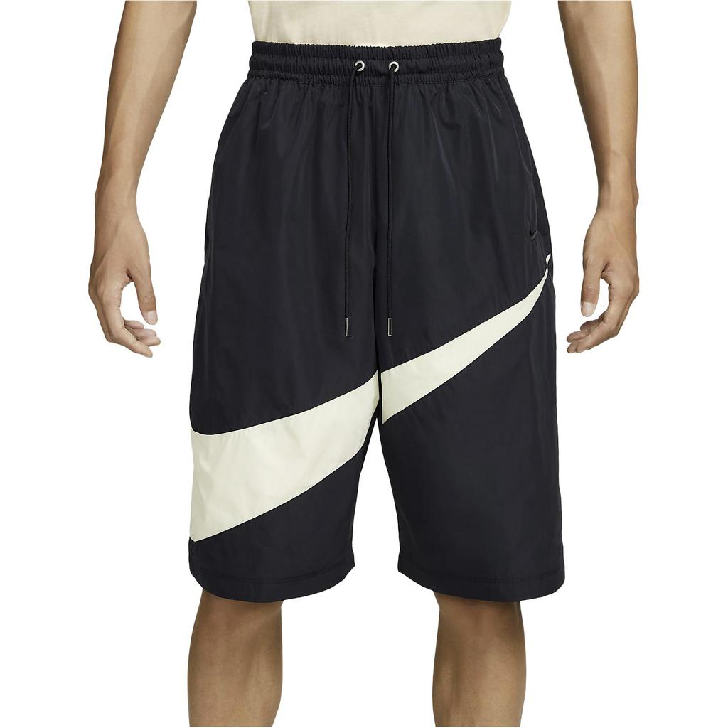 Nike Swoosh Großer Logo-Print Straight-Leg Shorts Herren Unterteile Schwarz FB7870-010