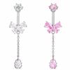 Zircon Belly Button Rings Stainless Steel Butterfly Heart Navel Piercing Shiny  Belly Ring For Women Body Jewelry