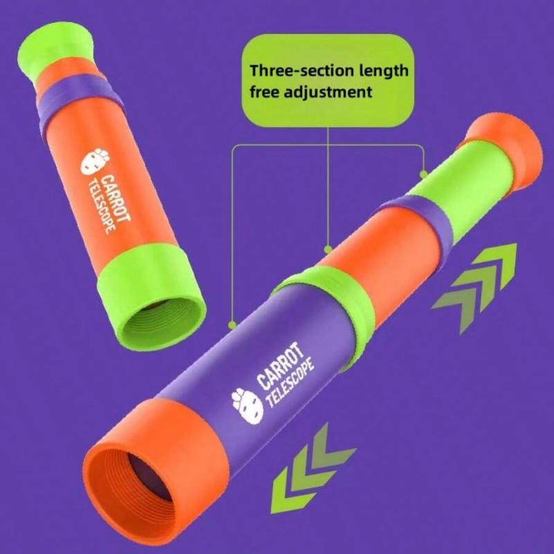 Telescop Ridiche 8x Telescop Monocular Retractabil 3 secțiuni Lungime Reglare Liberă Telescop Morcov Cadouri pentru Copii Băieți Fete