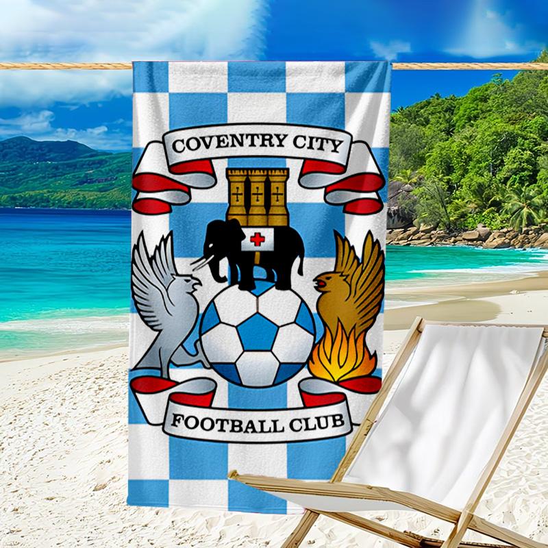 Strandtuch mit aufgedrucktem Wappen des Coven-try Football Club, superweiche Mikrofaser, perfektes Geschenk zum Geburtstag, für Pool, Strand, Reisen, für Familie und Freunde