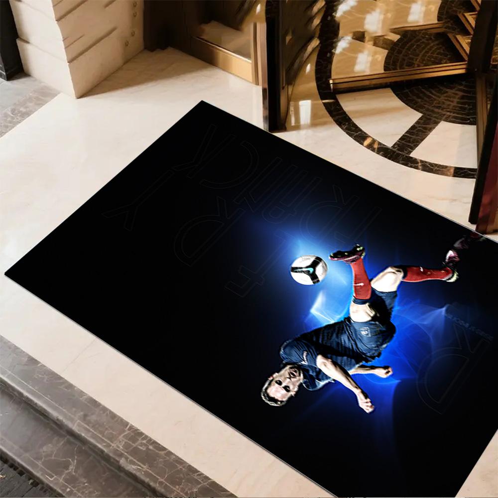 Dynamic Soccer Kick Floor Mat Suitable for Bedrooms Foyer Decorate room Entryway Anti-slip Rug Anime Office Decor Best for Christmas