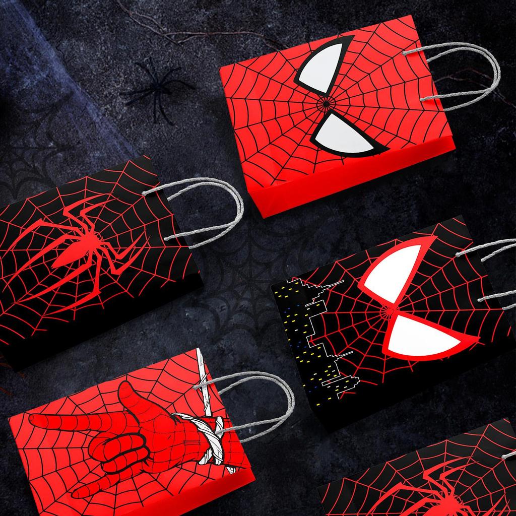 24pcs Spider Goodie Bags, Spider Gift Bags for Birthday Party, Spider Party Bags for Kids Spider Theme Birthday Party Decorations Suppilies