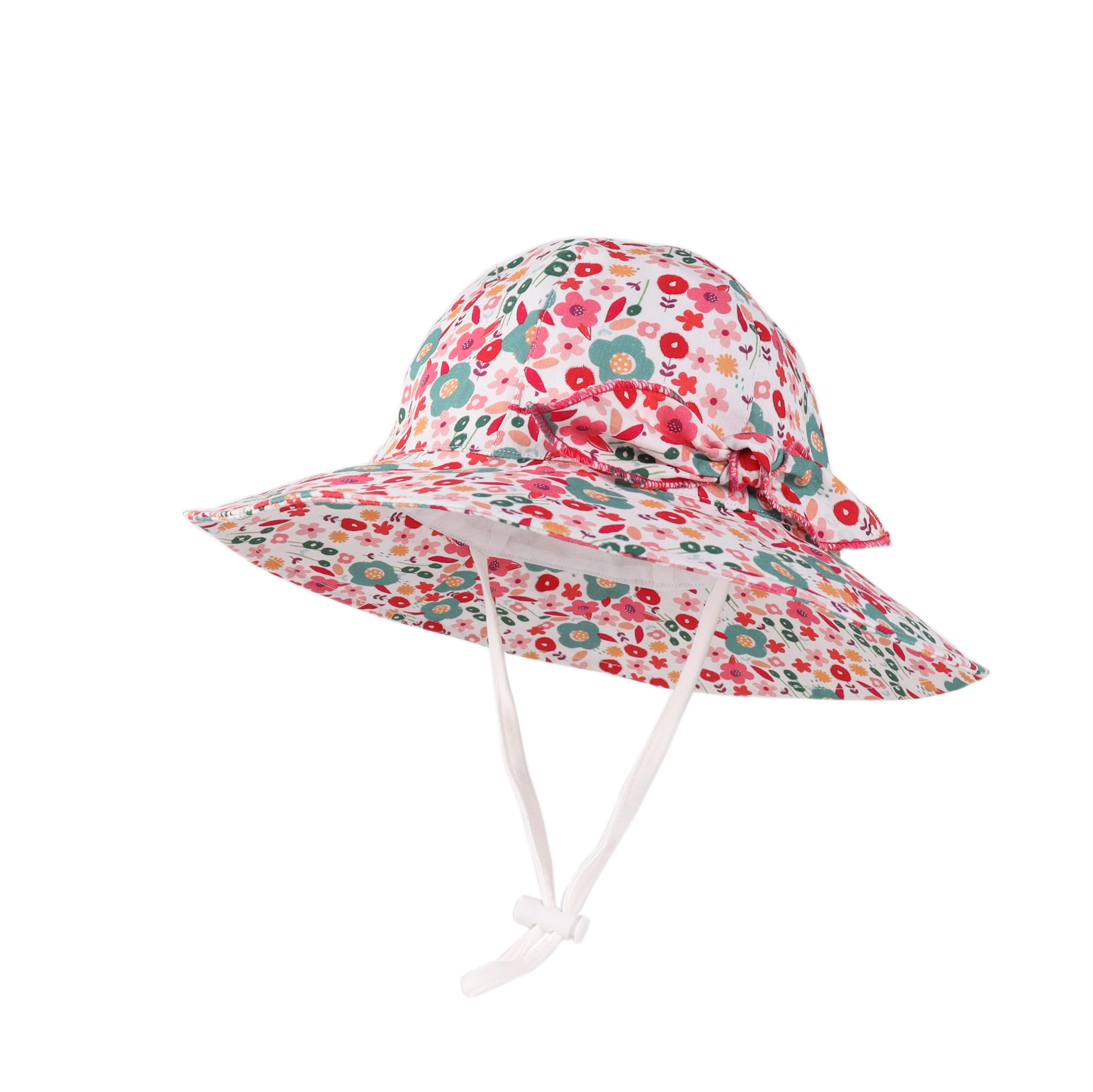 

Baby Girl Sun Hat Summer Beach Hats Toddler Infant with Wide Brim Strap Outdoor Bucket Hat Xs-46Cm
