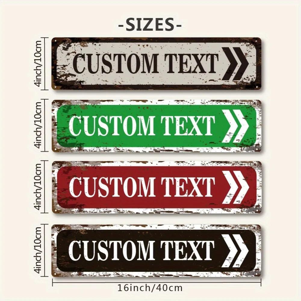 Personalized Rustic Worn Green Arrow Aluminum Metal Sign Vintage Farmhouse Wall Decor
