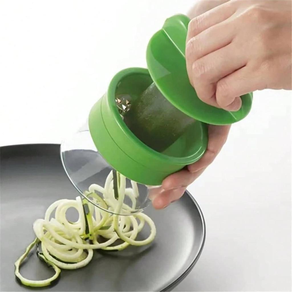 1pc Handheld Spiral Vegetable And Fruit Slicer, Adjustable Spiral Slicer, Salad Tool, Rotating Slicer, Kitchen Gadget!