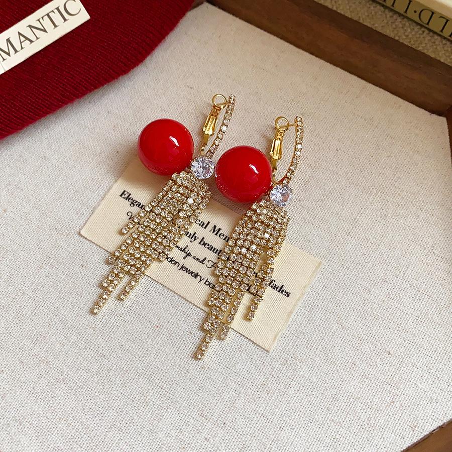 Ancola Silver Needle Red Heart Earrings – Fashionable, Luxurious & Elegant for Autumn/Winter 2025