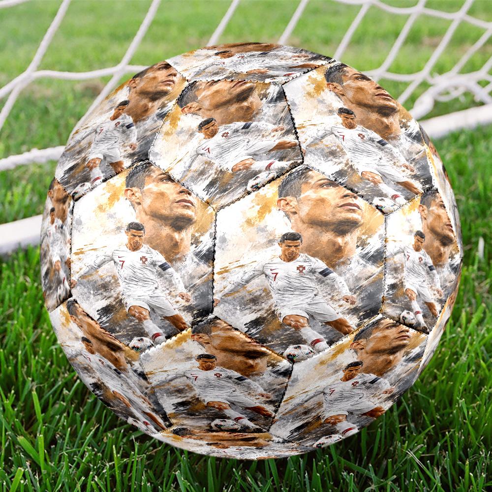 Cristiano Ronaldo Cr7 Ego Dominates Vision Size 5 Soccer Football Machine-Stitched Indoor/Outdoor Universal Football Perfect Commemorative Gift for So