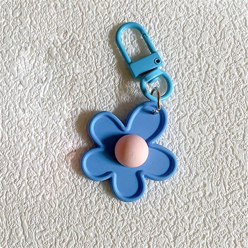 

Корейский брелок с цветочным принтом в виде конфеты, милый цветочный брелок, держатель для ключей от машины, сумка, кулон, украшение для рюкзака, подарки для лучших друзей синий