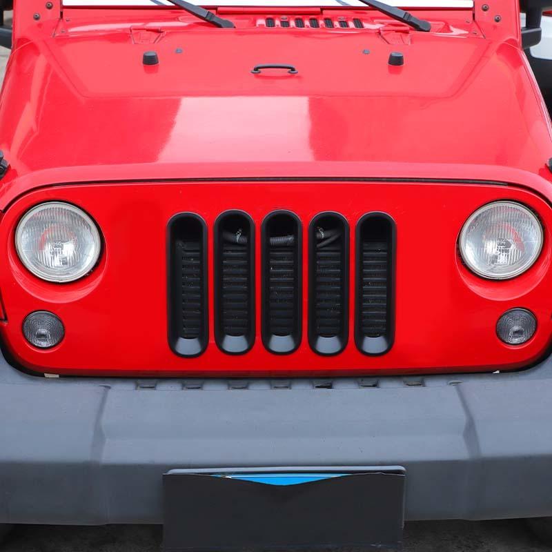 ABS Car Front Grille Decoration Ring Cover Stickers For Jeep Wrangler JK 2007-2017 Car Exterior Accessories