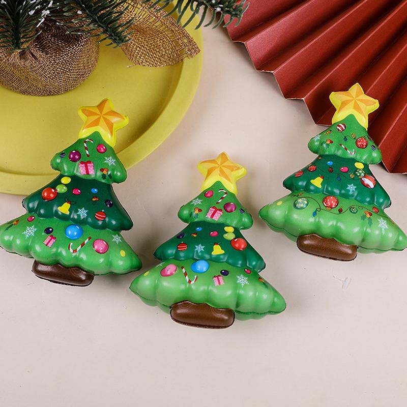 4Pcs Christmas Tree Santa Claus Elk Snowman Squeezy Toy Cute Cartoon Slow Rebound Soft Toys Stress Relife Toys Xmas Gifts