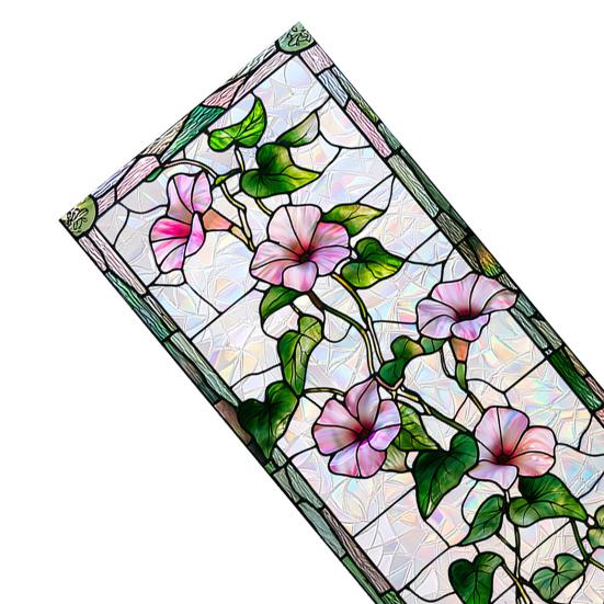 Yousheng Begonia Folia Prywatności na Okno Naklejka Statyczna na Szybę Nieprzezroczysta Retro Kolor Tekstura Statyczna Bez Kleju Łatwa w Pielęgnacji Dekoracja do Domu Łazienki