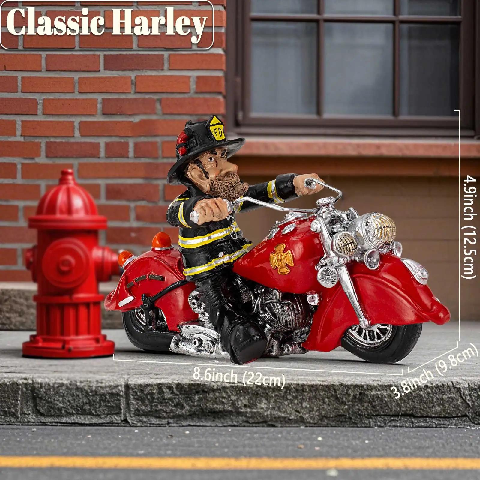 

Firefighter Motorcycle Figurine, Vintage Firebike Resin Model, Unique Collectible Desk Decoration for Home Office, Gift