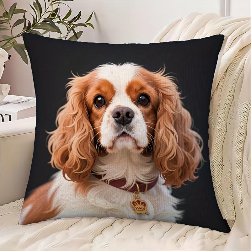 Cute Dog Portrait Pillowcase Cushion Cover for Pet Lovers Home Decor Throw Pillow Square Decor Gift 45x45cm