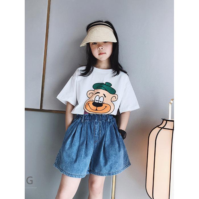 Trendy Summer Girls' Short-Sleeve T-shirt - Medium & Large Sizes