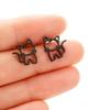 Punk Style Cartoon Hollow Out Ear Studs Cute Design Small Jewelry Minimalist Cat Earrings  Unisex